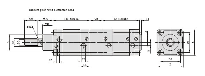 Tandem Pneumatic Cylinders